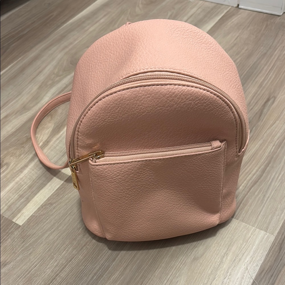 Pink Leather Backpack